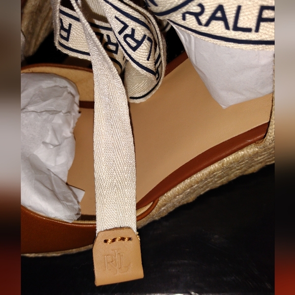 Ralph Lauren Leather Espadrille Wedges - Picture 8 of 11